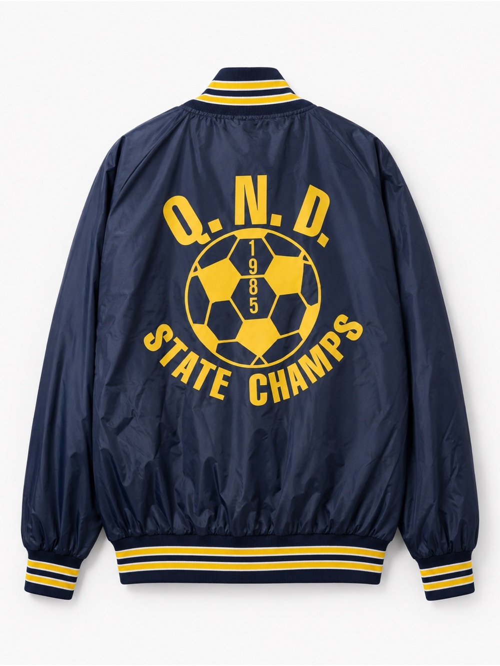 Vintage Navy Soccer Bomber Jacket - Picture 2 of 4